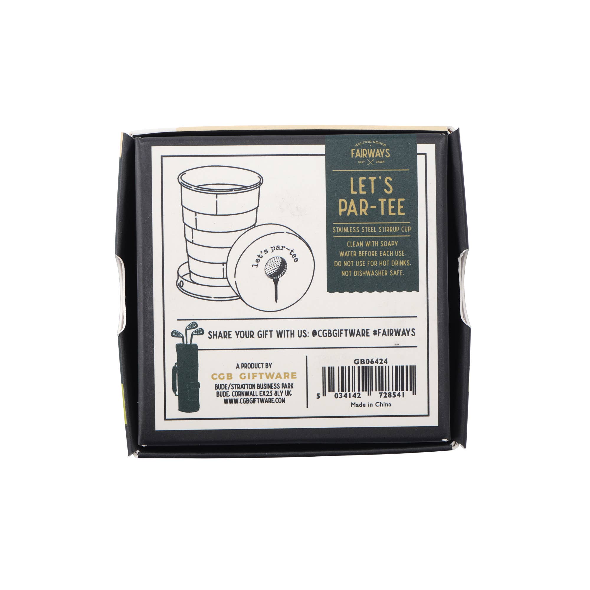 CGB Giftware – wholesale Drinking glass/cup – Fairways Golfing Goods 'Let's Par-Tee' Stirrup Cup3