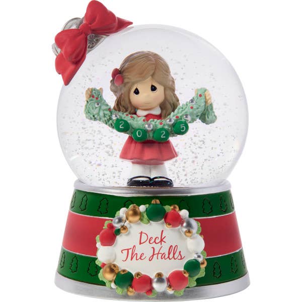 Precious Moments - Wholesale Snow Globe - Deck The Halls 2025 Musical Snow Globe1
