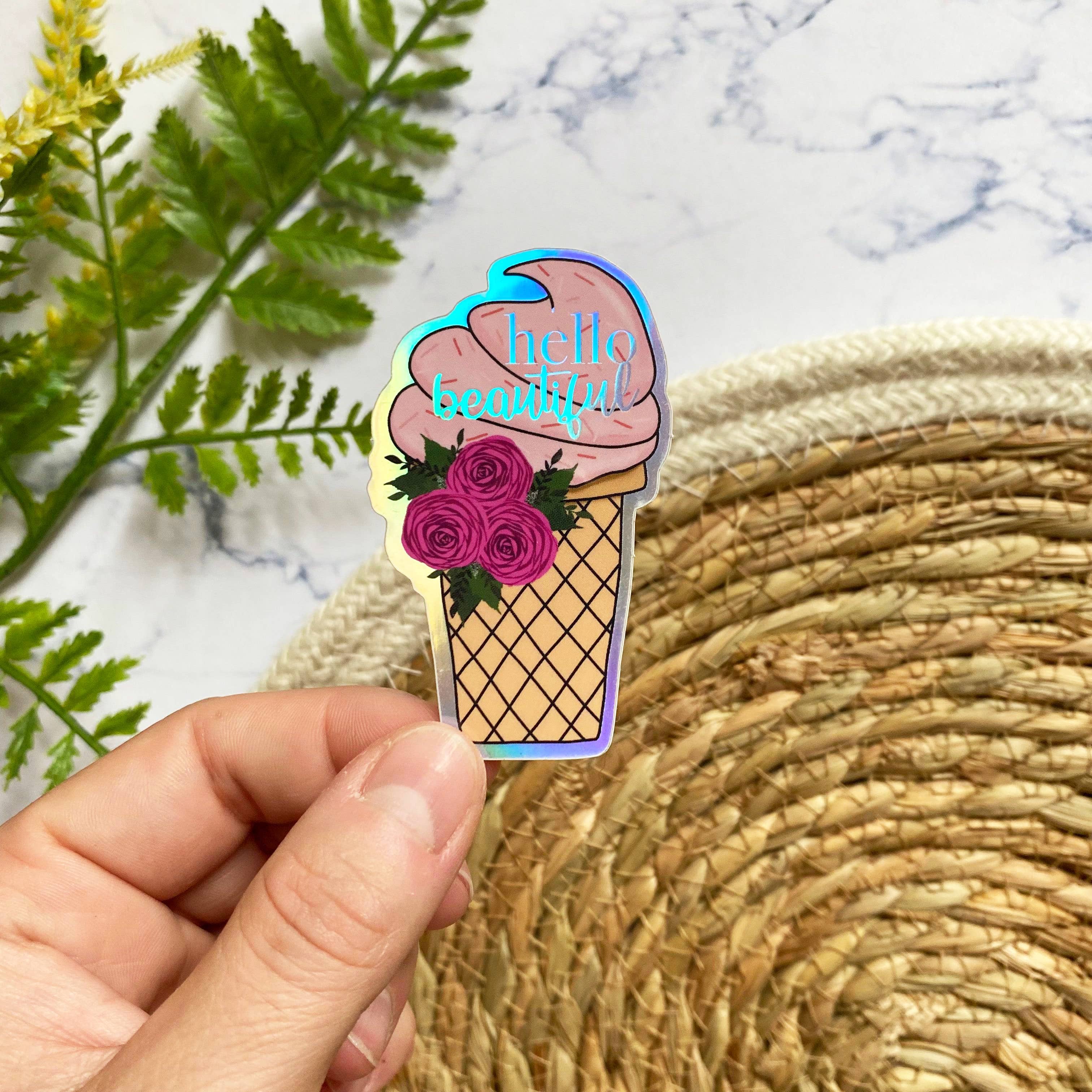 Marta Lewandowska Art - Wholesale Sticker - Holographic Ice Cream Sticker3