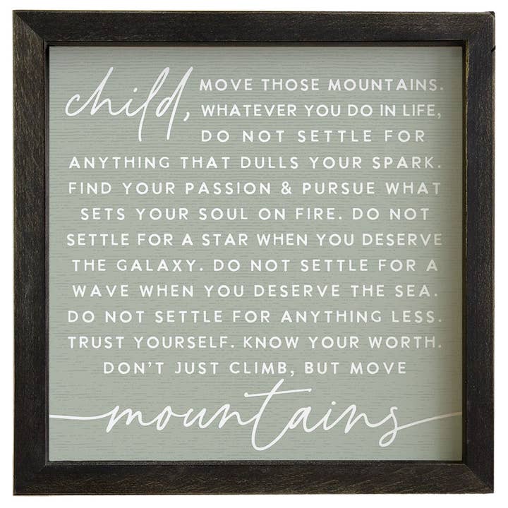 Sincere Surroundings – wholesale Skylt – Child Mountains Grön - Rustika Ramar