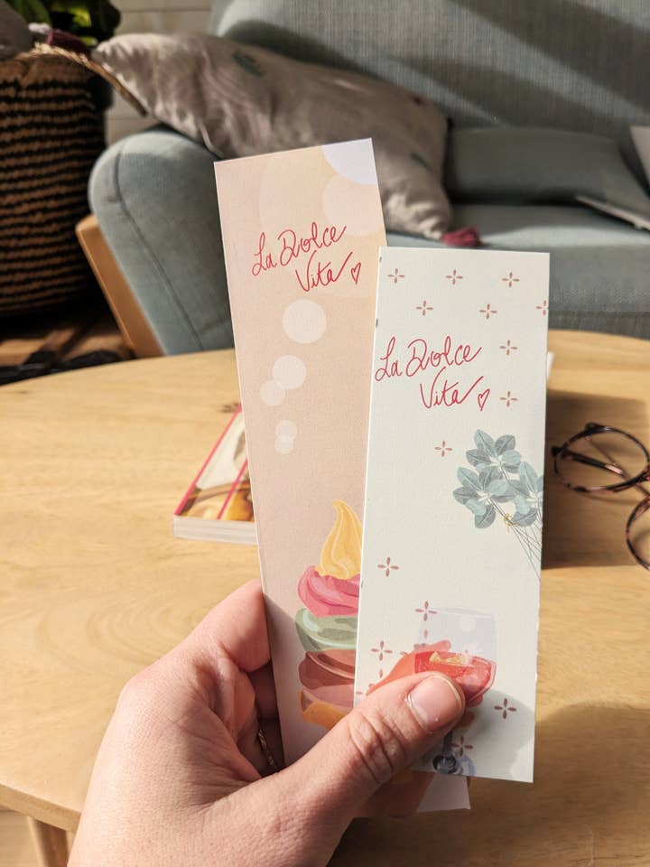 Set de dos marcapáginas La Dolce Vita para venta al por mayor de Mathilde Garcia Illustration