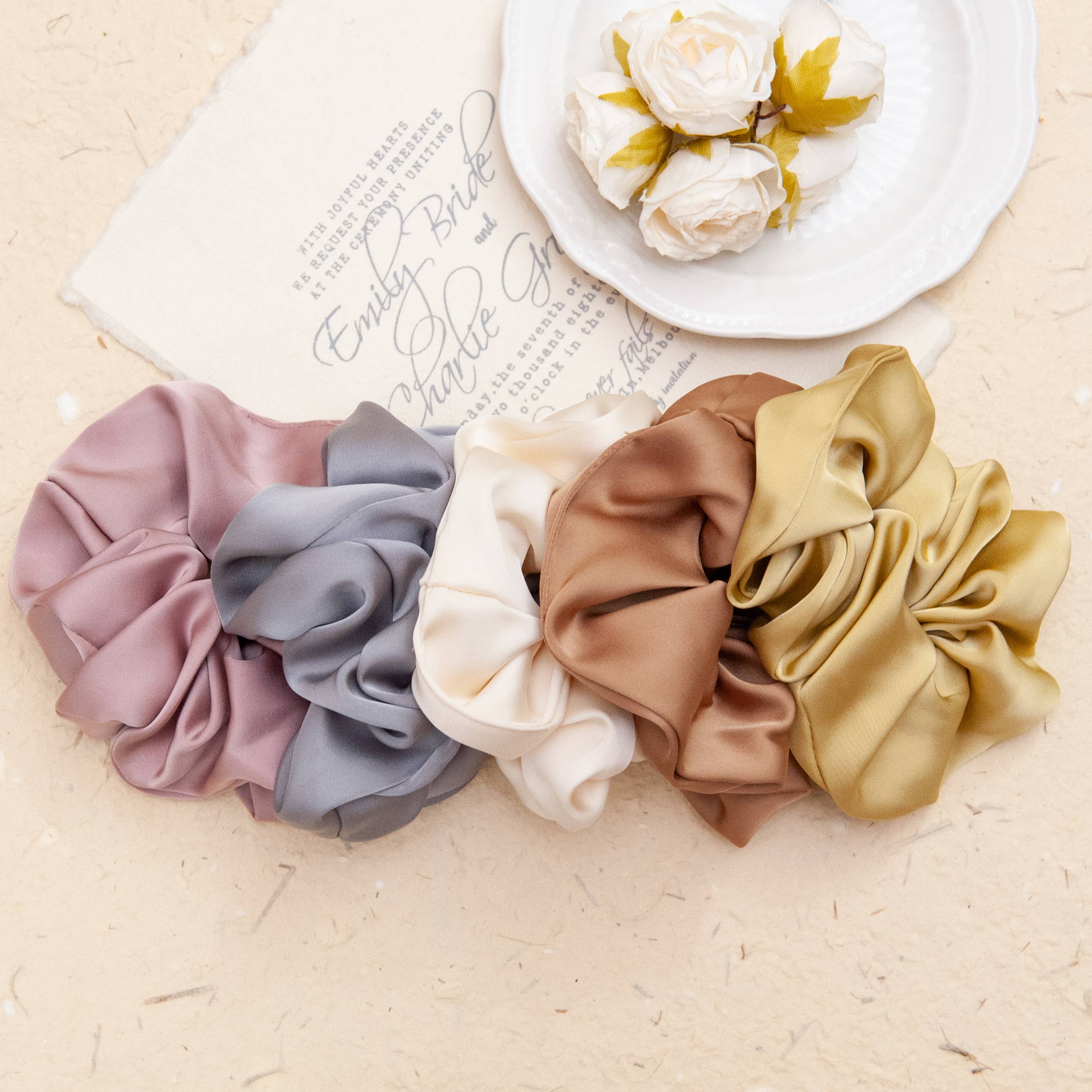 SOMETHING MINTY - Vente Chouchou – femme - Chouchous en satin faits à la main 10