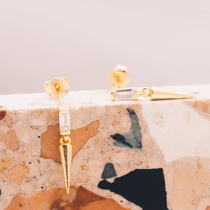 Kahne Spike Stud Earrings | 18k Gold Plating over .925 Silver and other Purchase Wholesale spike studs. Free Returns & Net 60 Terms on Faire trending on Faire.