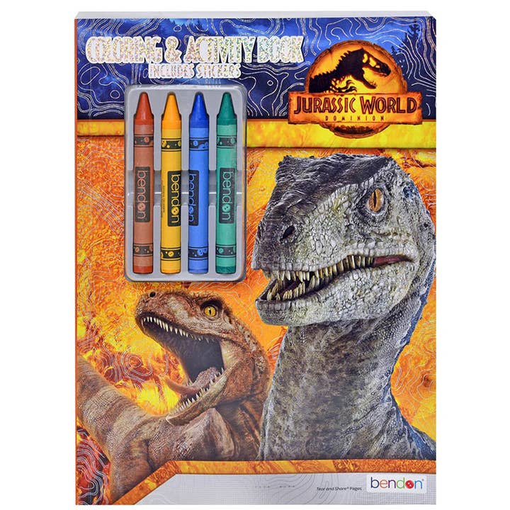 Deluxe Import Trading - Wholesale Activity Pad - Kids & Baby - Jurassic World Dom Color & Activity Book W/ Crayons