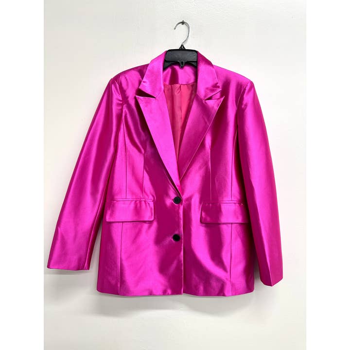 Blazer oversize in raso JK7167 per la vendita all'ingrosso da parte di Uptown Apparel