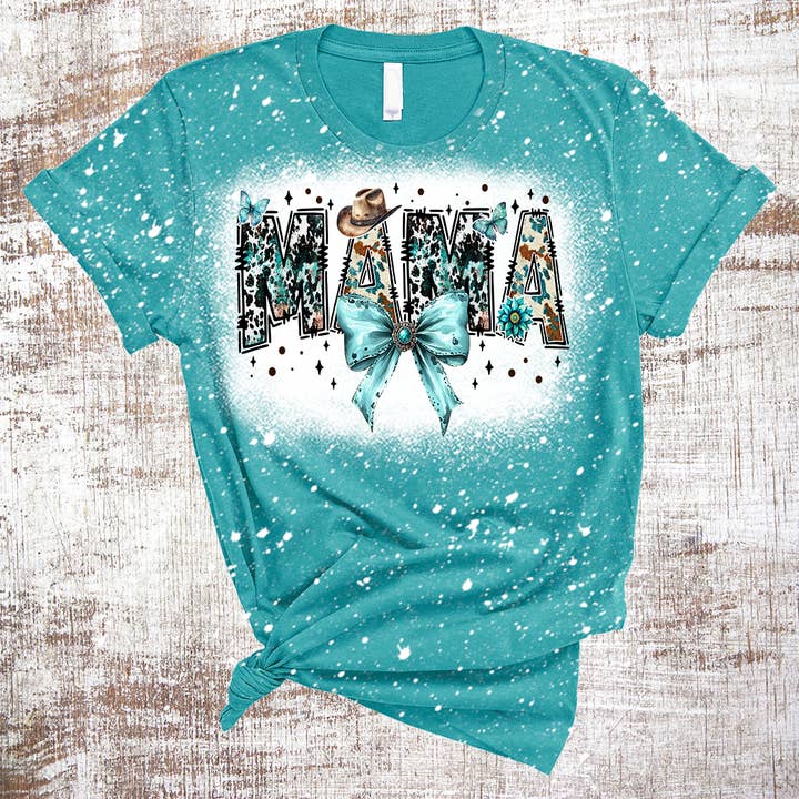 T-shirt Mama Western Sublimada e Descolorida por atacado de Sweet Tees