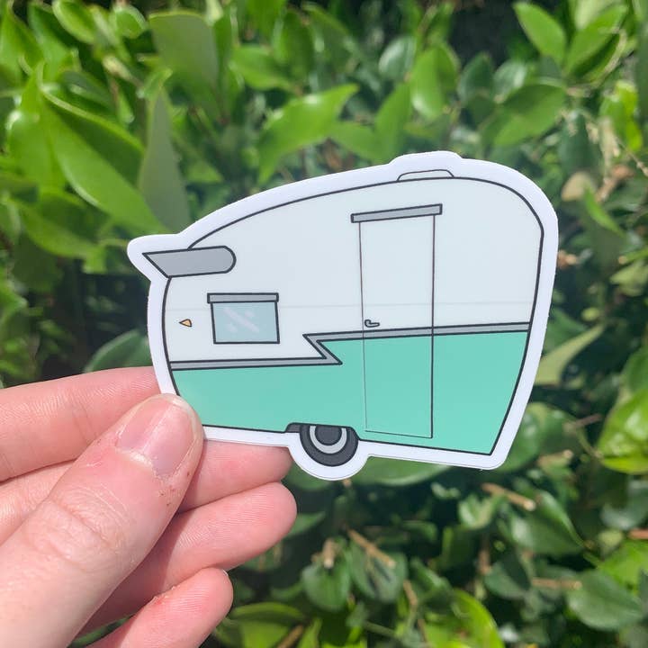 Extremely Retro - Wholesale Sticker - Vintage Trailer Sticker/Magnet - 1960's Mint Green Shasta Tr