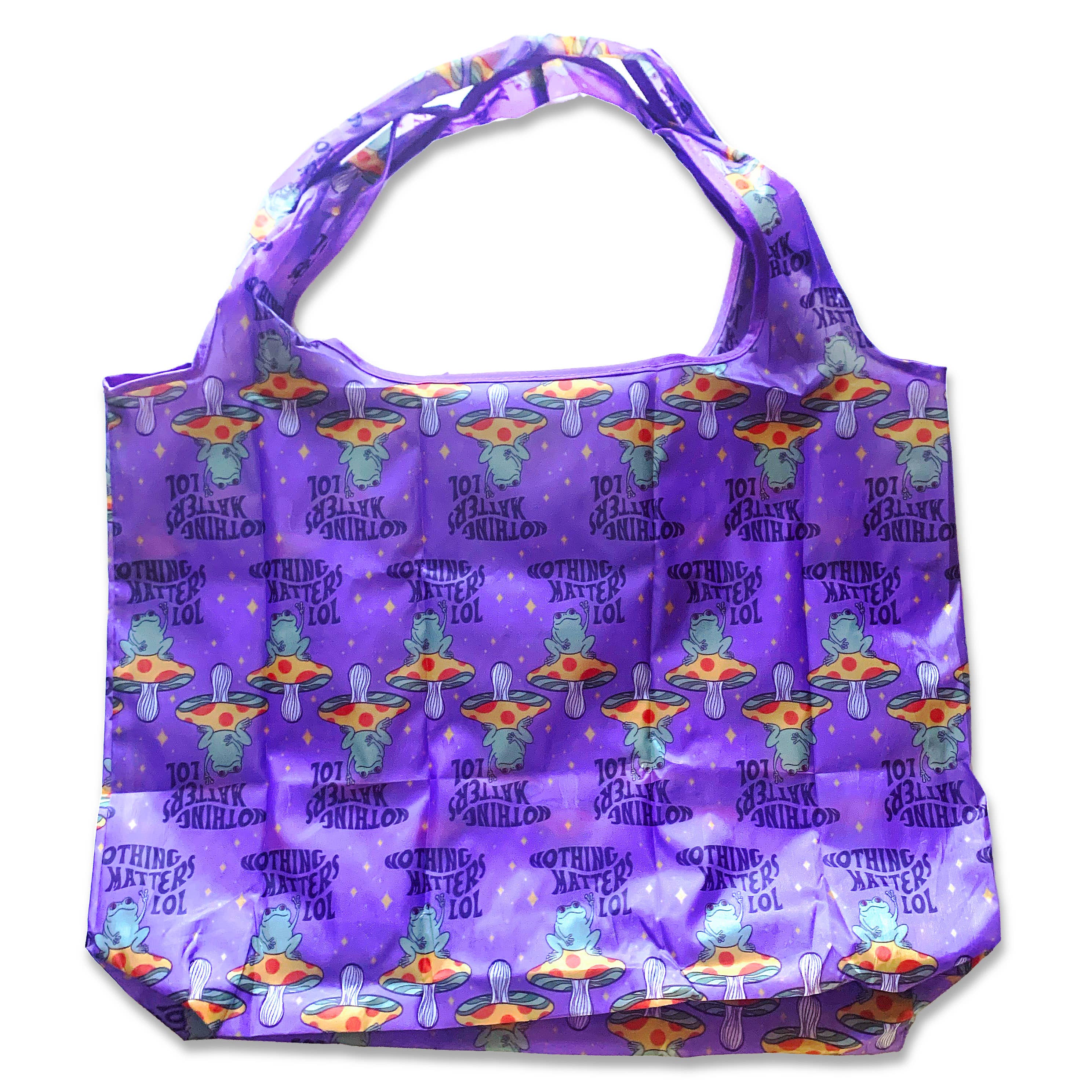 Krystan Saint Cat - Wholesale Grocery/Shopping Bag - Nothing Matters Frog Fold-Up Reusable Grocery Bag10