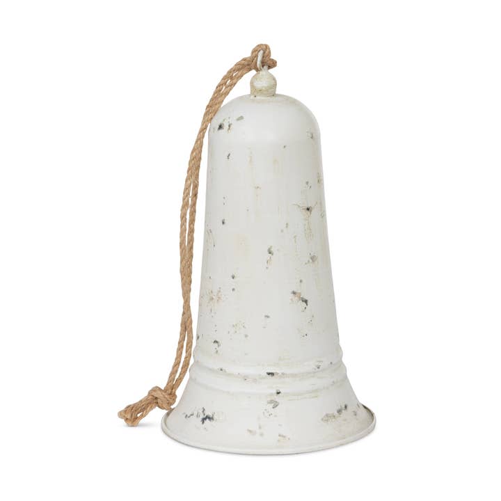 Cloche en métal blanc antique Carillon, 10" pour la vente par Park Hill Collection