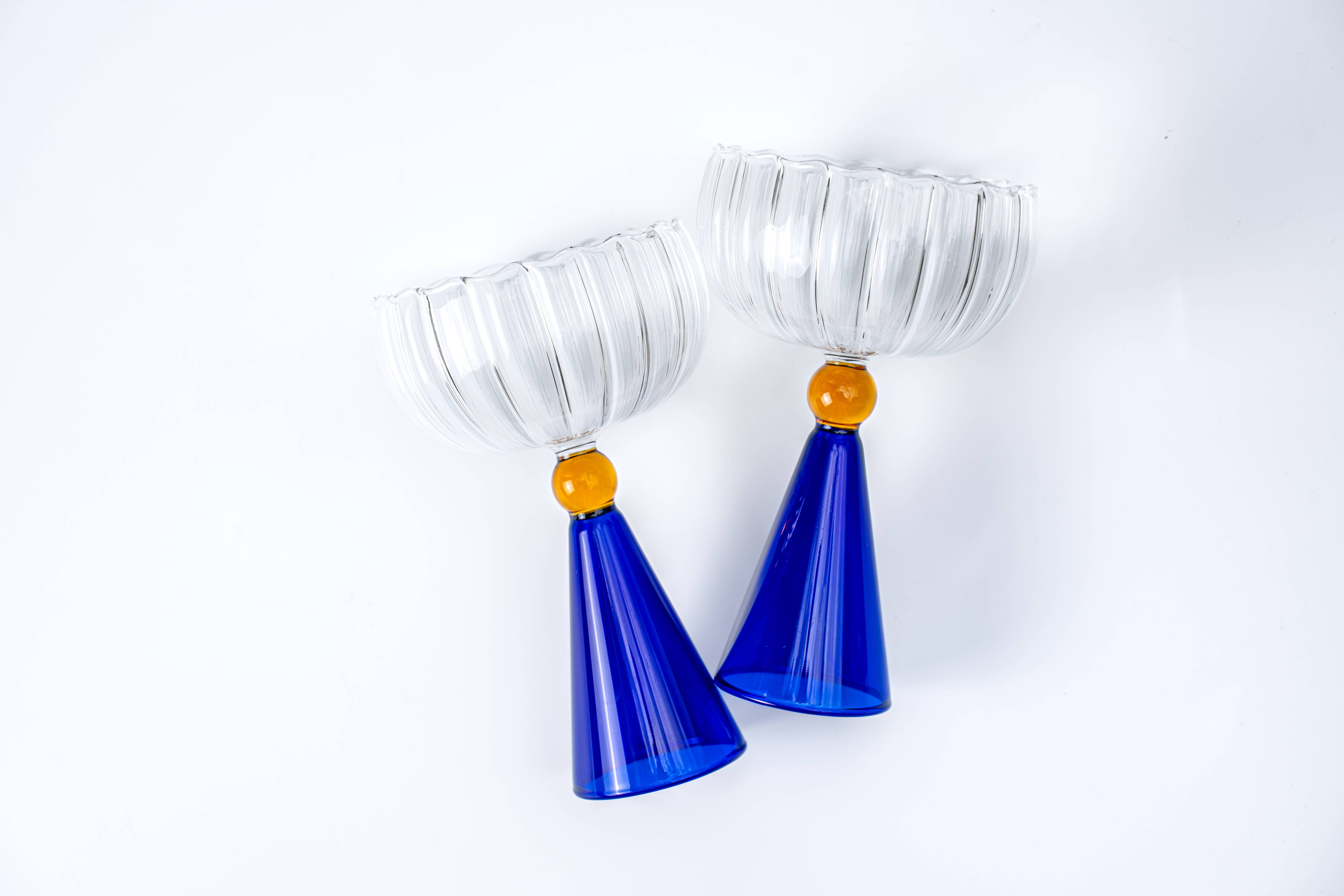 The Nosh Table – wholesale Cocktail/liquor glass – Navy Aperitivo Glasses (Set of 2)1