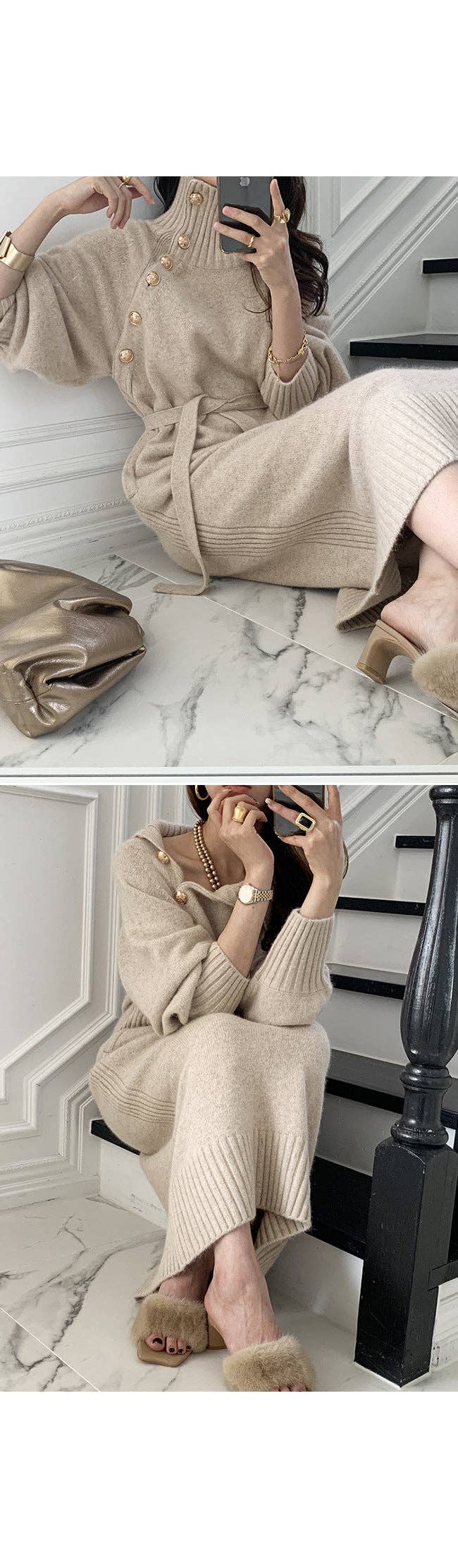 Marayn - Wholesale Dress - Women's - KoreanJapanese Knit Dress Chic Slimming and Versatile7