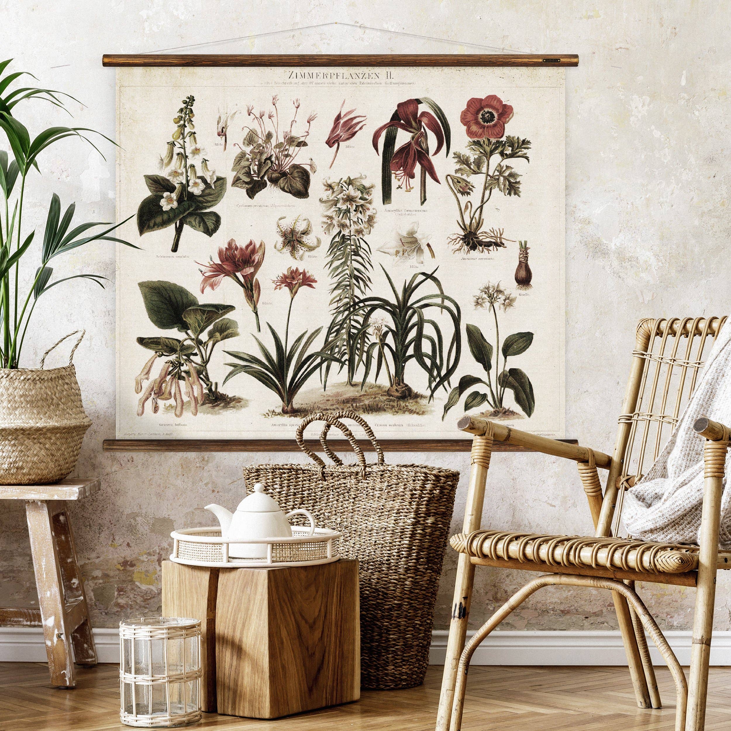 ERSTWHILE – Impressão artística por atacado – Zimmerpflanzen - Carta de parede botânica1