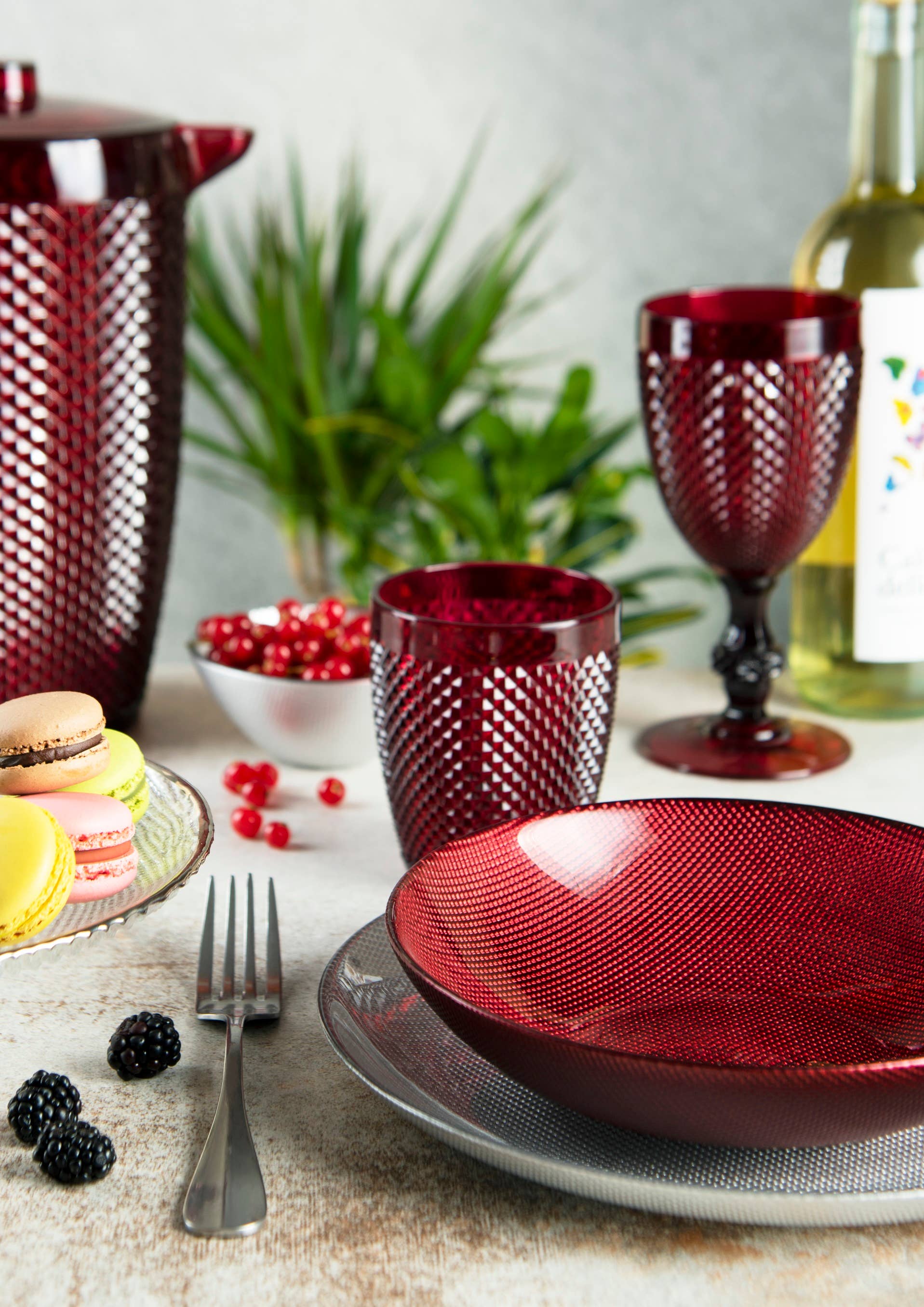 Rosso Set of 6 Diamond Rosé Glasses CL 39 for wholesale on Faire2