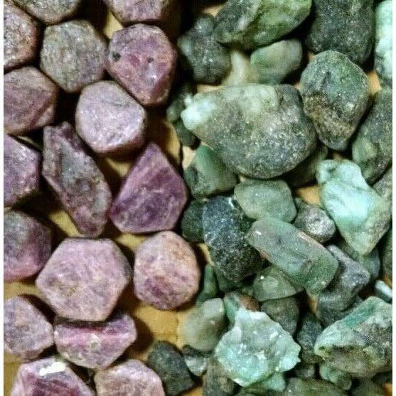 Tree of Life Gems - Wholesale Spiritual Stone/Crystal - Natural Rough Ruby - Emerald Mix (1 lb.)