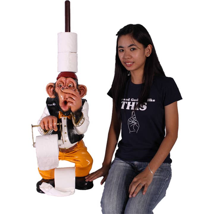 Nautical Tropical Imports - Wholesale Toilet Paper Holder - Toilet Monkey 12.25" x 11"x 37.5".