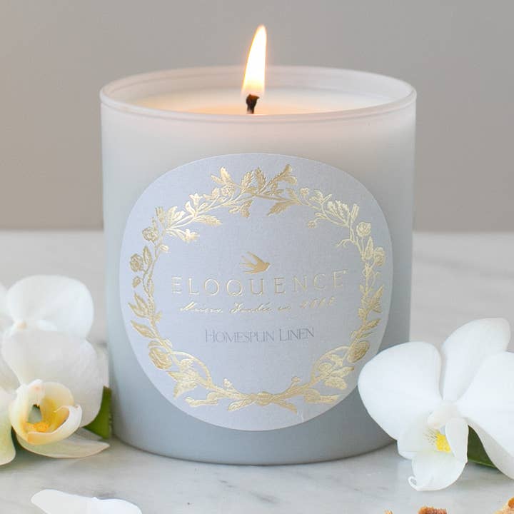 Vela de perfume en lino hecho en casa para venta al por mayor de Eloquence