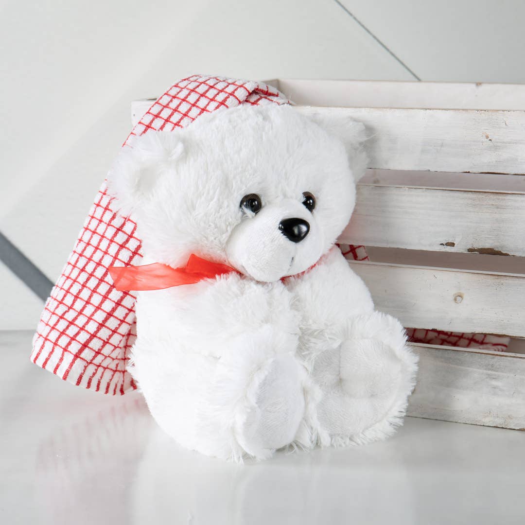 Willow Group - Wholesale Stuffed/Plush Toy - Kids & Baby - White Bear Plush w/ Red Bow for Gift Baskets3