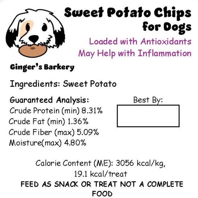 Ginger's Barkery - Wholesale Pet Treats - Dog - Sweet Potato Chips1