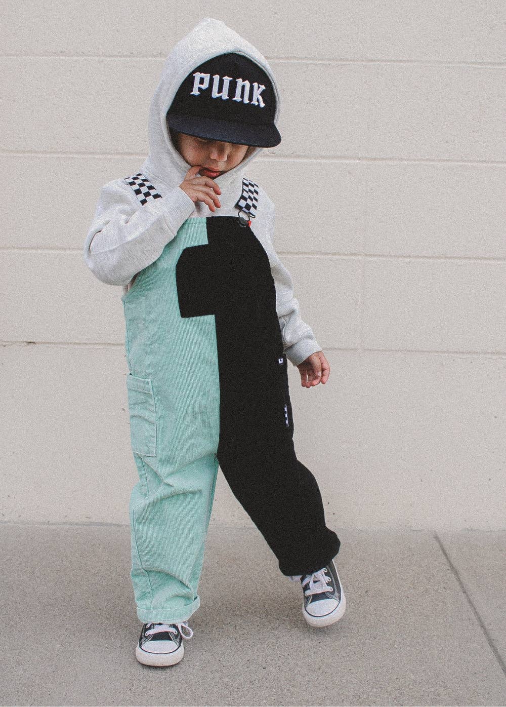 Little Trouble - Wholesale Overalls - Kids - Colorblock Mint Overalls0