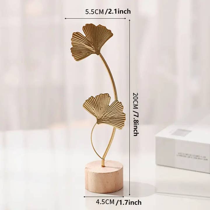 Huis Van Merken - Wholesale Decorative Tabletop Object - 1pc/2pcs Simple INS Style Nordic Iron Art Ginkgo Leaf Decoration2