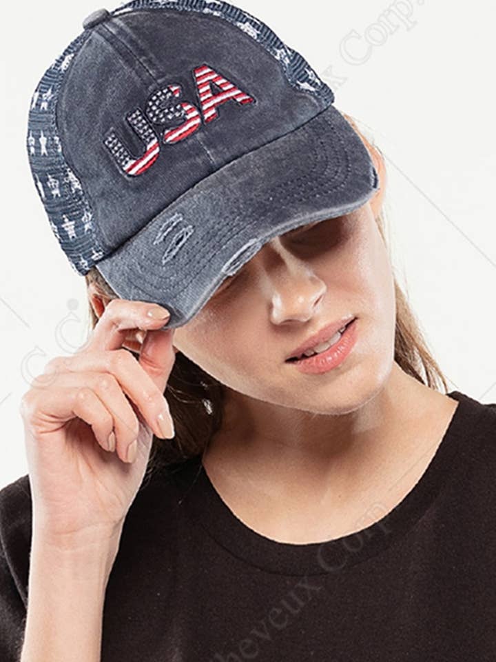 USA American Flag Theme Baseball Cap for wholesale by Hana