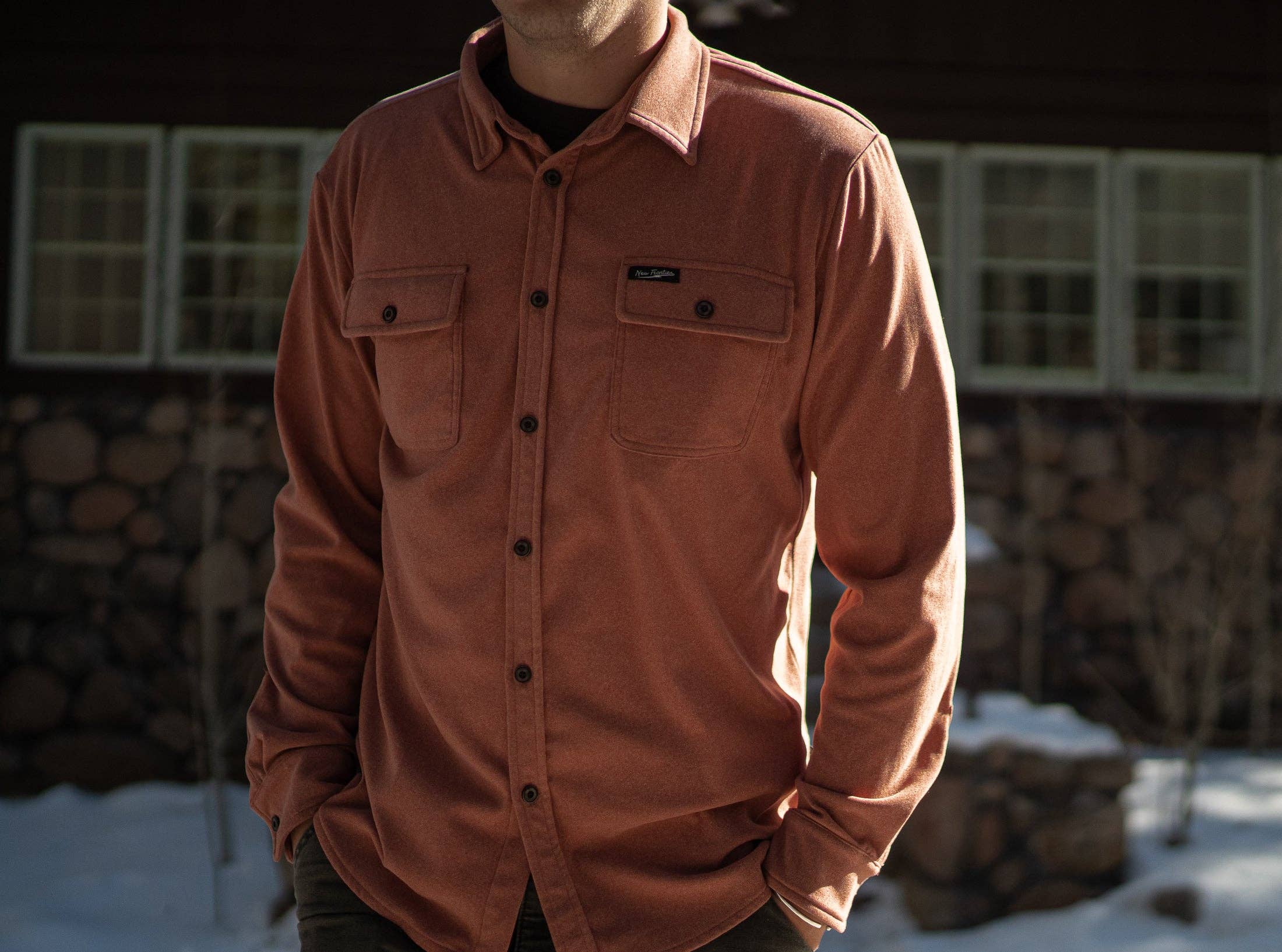New Frontier - Wholesale Button Down Shirt - Men's - Men's Flex Flannel (Rust)4