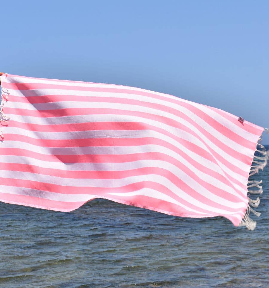 Fouta Tunisia - Vendita all'ingrosso Telo mare - Fouta Alaska con righe verticali eleganti7