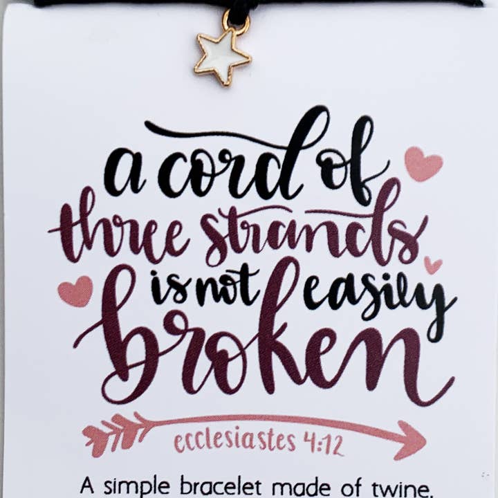 Faithstrings - Wholesale Charm/Dangle Bracelet - A Chord of Three Strands Wedding Favor Favour Christian