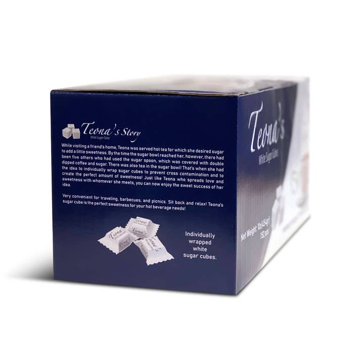 BarberUpp - Vente Sucre - Sucre blanc Teona's, cubes de sucre blanc emballés individuellement, (152 cubes) cubes de sucre de taille parfaite pour le thé et le café, boîte de 1 livre de sucre brut, parfaits pour recevoir des invités. 100 % racine de betterave2