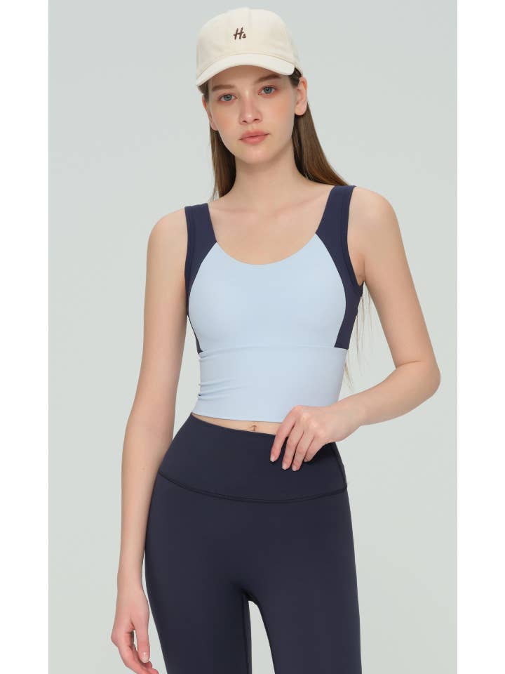 91thelabel - Wholesale Sports Bra - Women's - Eris Color Contrast Longline Sports Bra 4