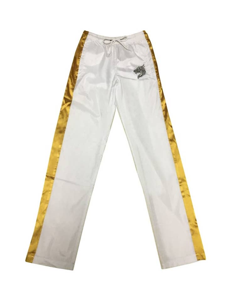 Gold Striped Windbreaker Pants - White for wholesale by Zein