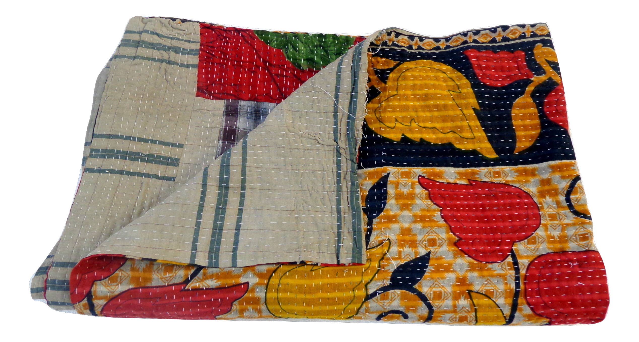 Meghcraft - Wholesale Quilt - Assorted Handmade Bohemian Kantha Hand Stitched Quilt Throw10