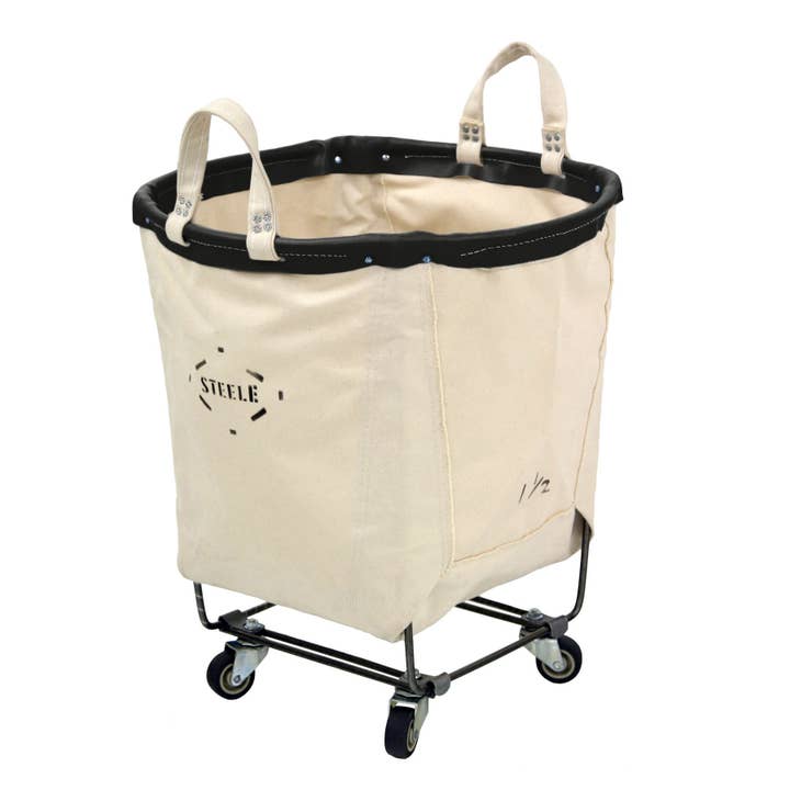 Steele Canvas Basket Corp. - Wholesale Laundry Basket - Canvas Round Carry Truck - 1.5 Bu7