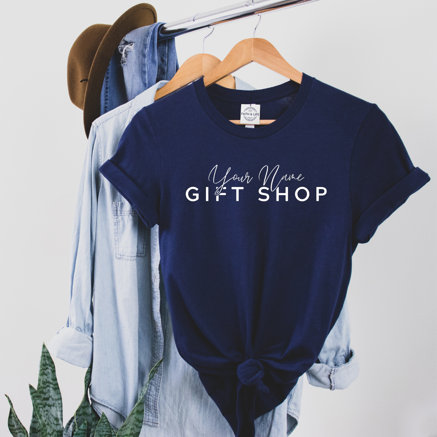 Custom Shop Name or Text Personalized Boutique Logo T-Shirt for wholesale on Faire13