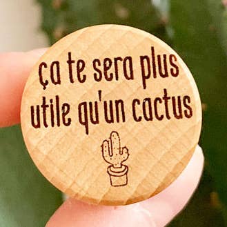 Plug reutilizável gravado «Será mais útil que um cacto» por atacado de LE COMPTOIR DE LOULOU