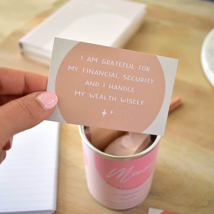 Três Paper Co - Wholesale Stationery/Notecard Set - Money Affirmation Cards Tin1