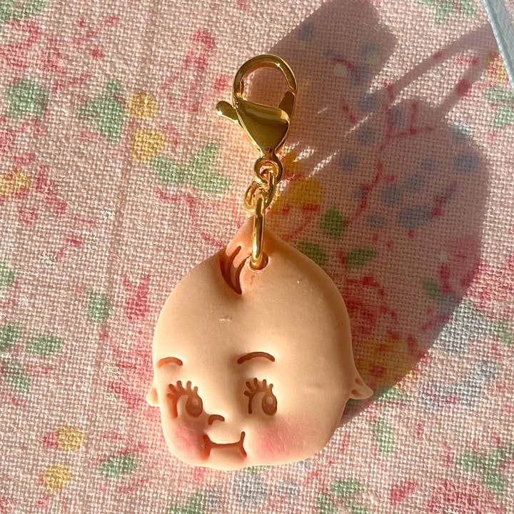 Kewpie Bag Charm for wholesale by Bold Blossom Shop
