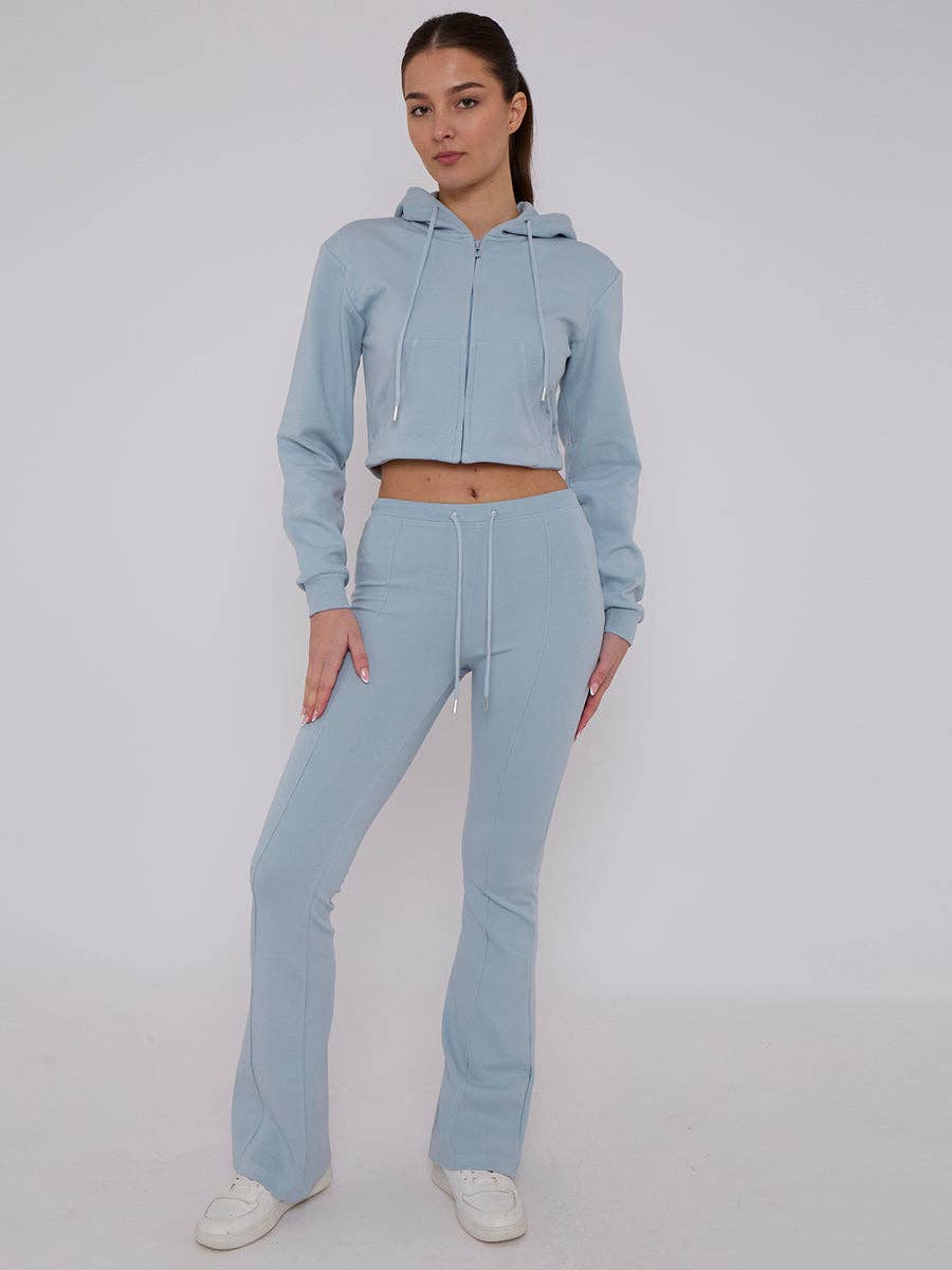 AX Labels - Wholesale Lounge Set - Women's - Interlock Cropped Zip Hoodie and Flared Trouser Set18