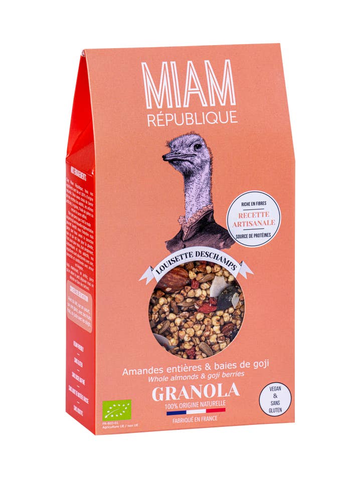 ORGANIC GRANOLA ALMONDS, GOJI BERRIES - 12.34 oz - for wholesale by MIAM REPUBLIQUE