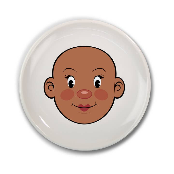 Fred - Wholesale Dinner Plate - Ms Food Face - Dinner Plate - Grl Dk