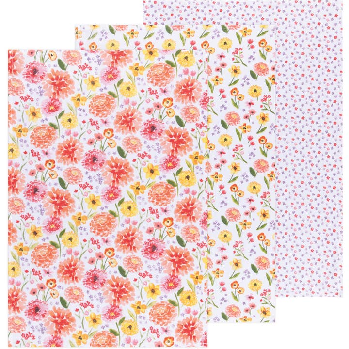 Now Designs by Danica - Wholesale Tea Towel - Cottage Floral Bakers Floursack Dishtowels Set of 35