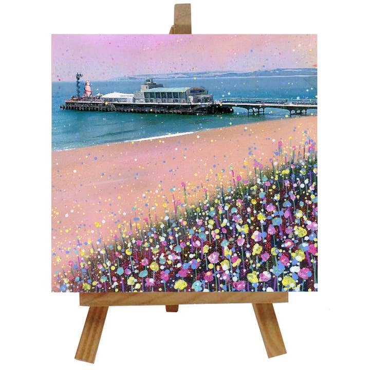 Bournemouth Pier Flise med Staffeli for engroshandel hos Emily Ward Art