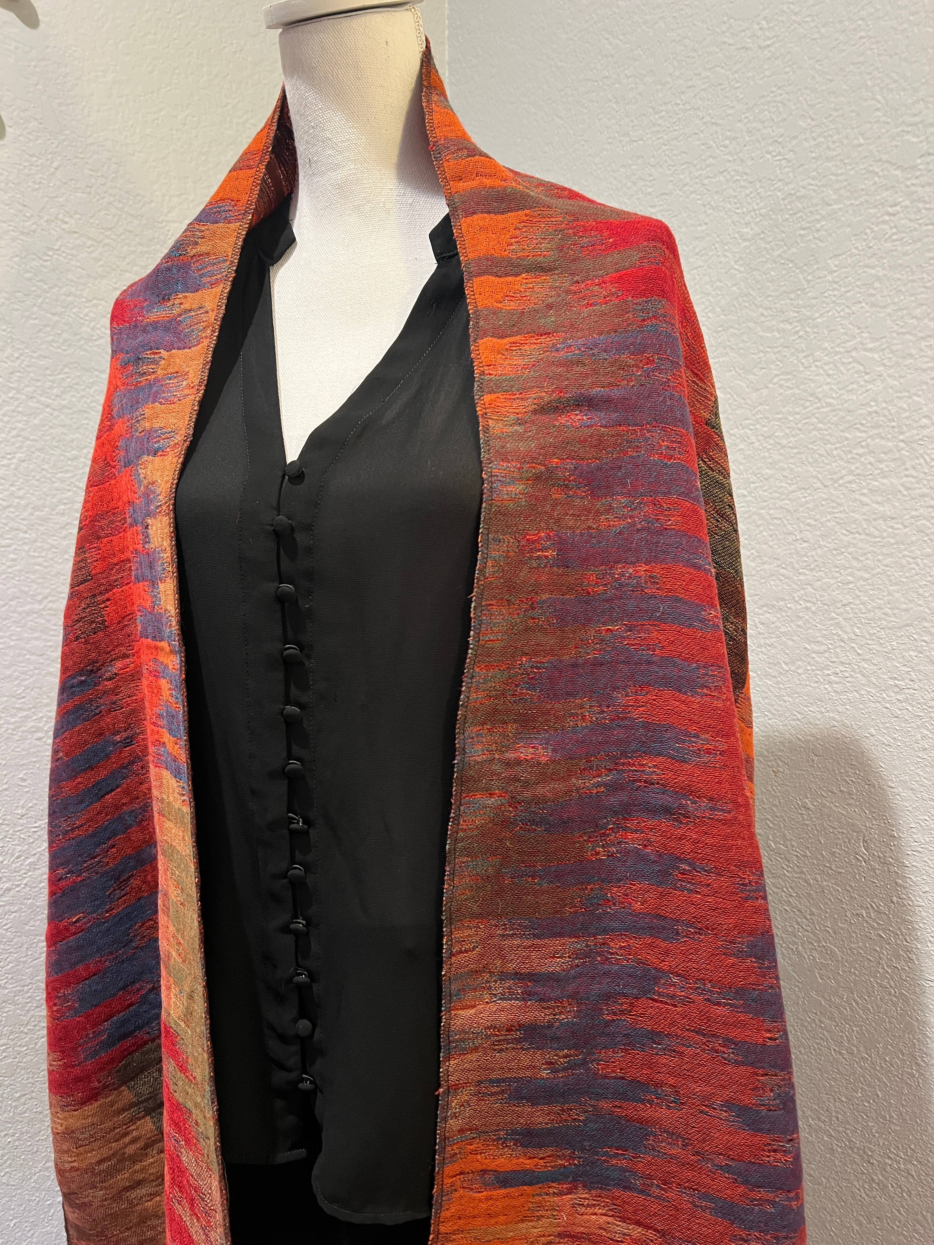 In Style Scarves - Vendita all'ingrosso Stola - Donna - Scialle/involucro reversibile in lana merino cotta in rosso marocchino11