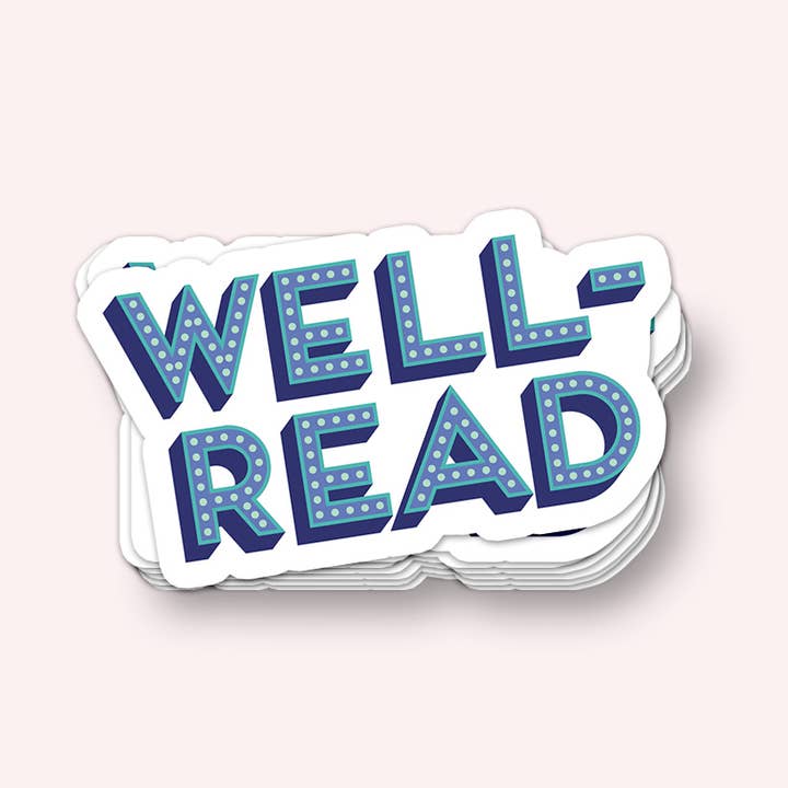 Well-Read Bookworm Bookish Vinyl Sticker for wholesale by Lucky Dog Design Co.
