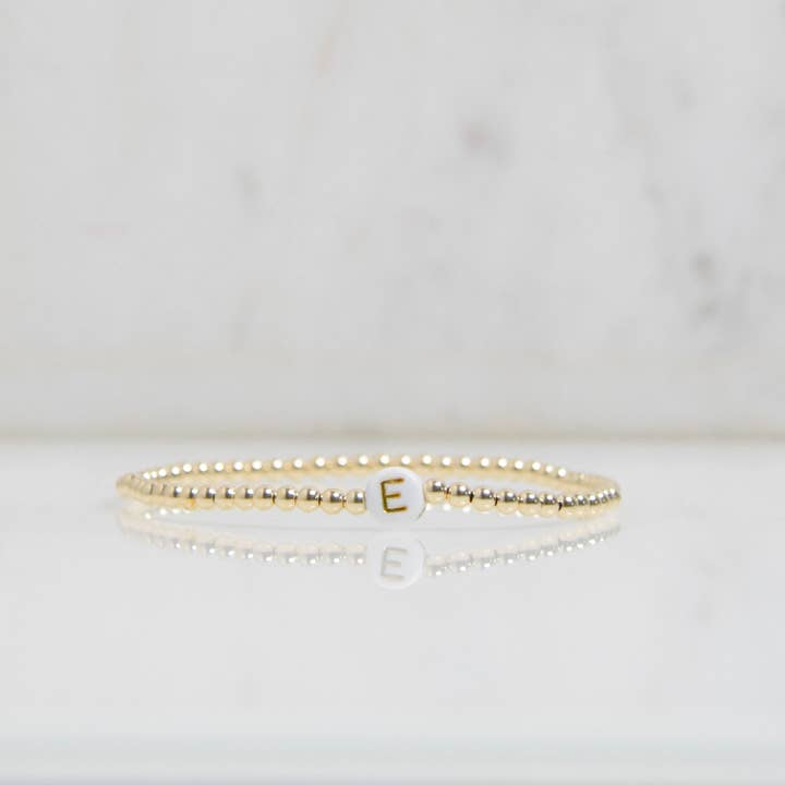 Emily Anne Designs LLC - Wholesale Beaded Bracelet - Gold Initial Bracelet6