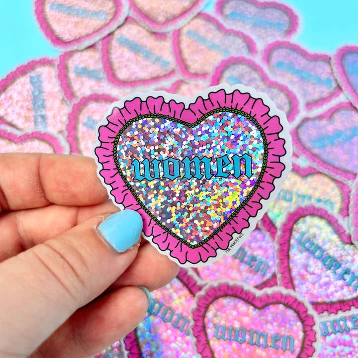 The Peach Fuzz - Wholesale Sticker - Heart Women Glitter Sticker4