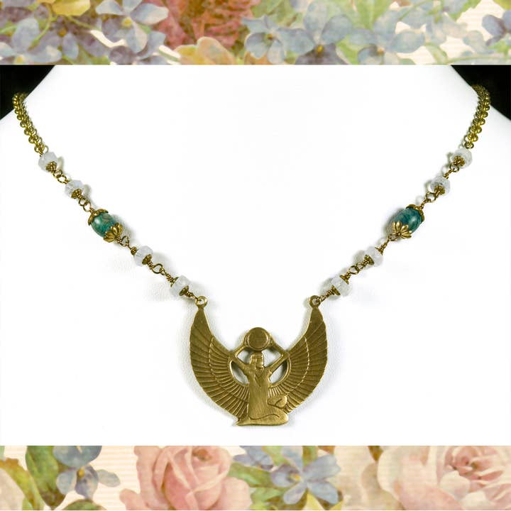Vintage Brass Necklace - Goddess Isis Necklace for wholesale by NoMonet
