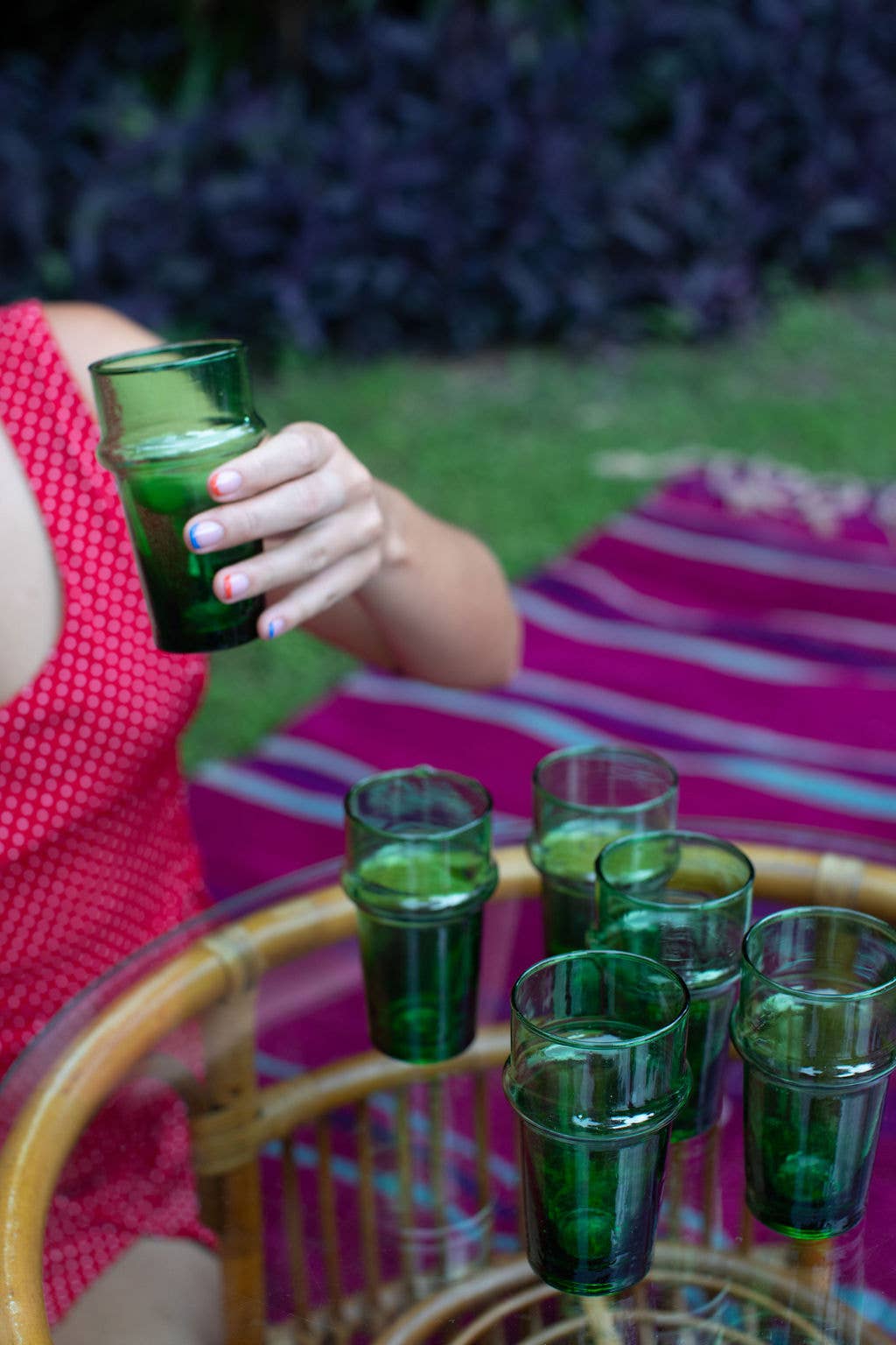 Voyage - Wholesale Drinking Glass/Cup - Moroccan Palm Green Beldi Glass (24)3