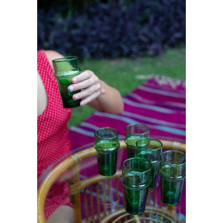 Voyage - Wholesale Drinking Glass/Cup - Moroccan Palm Green Beldi Glass (24)3