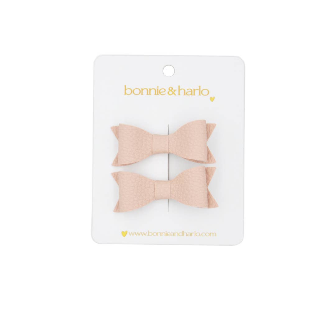 Bonnie and Harlo - Wholesale Hair bow – Kids - mini bow clips | peach